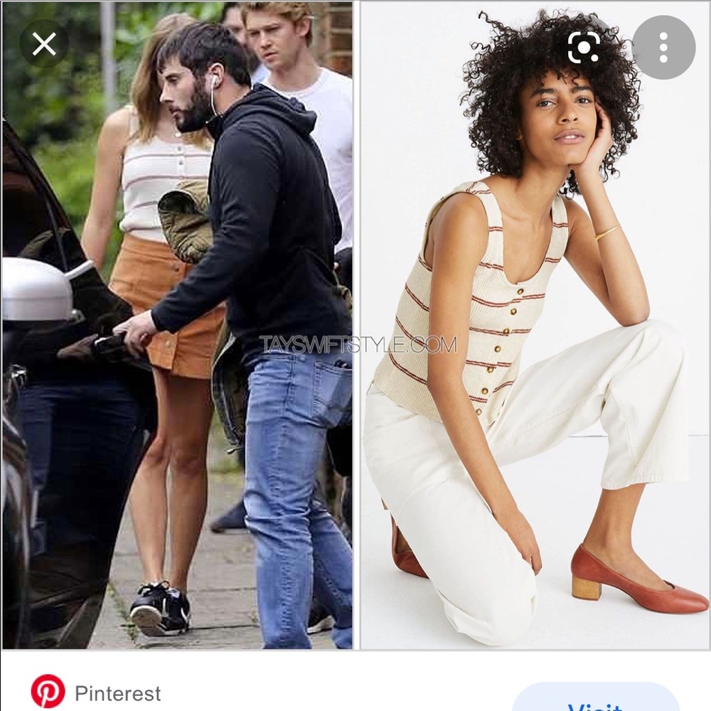 Madewell ribbed button front tank top nwot